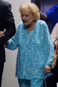Betty White is 98 and she still manages to get around, proving the ...
