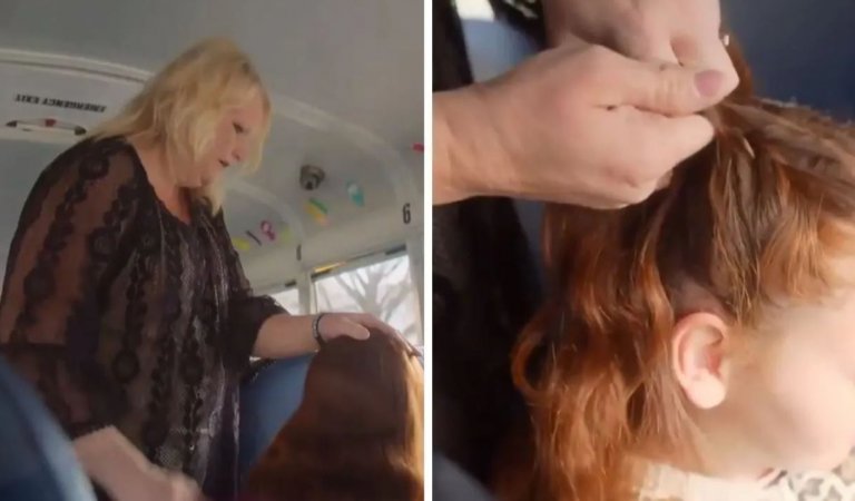 Bus driver does little girl’s hair every day due to her mother passing away